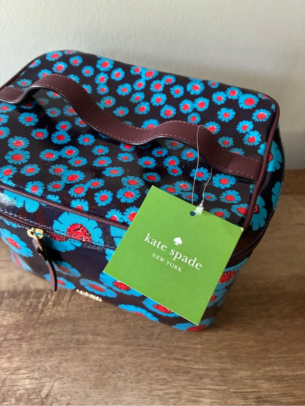 Kate Spade Natalie Cosmetic Case & Pouch Two Piece Set, Peacock Tangier Floral